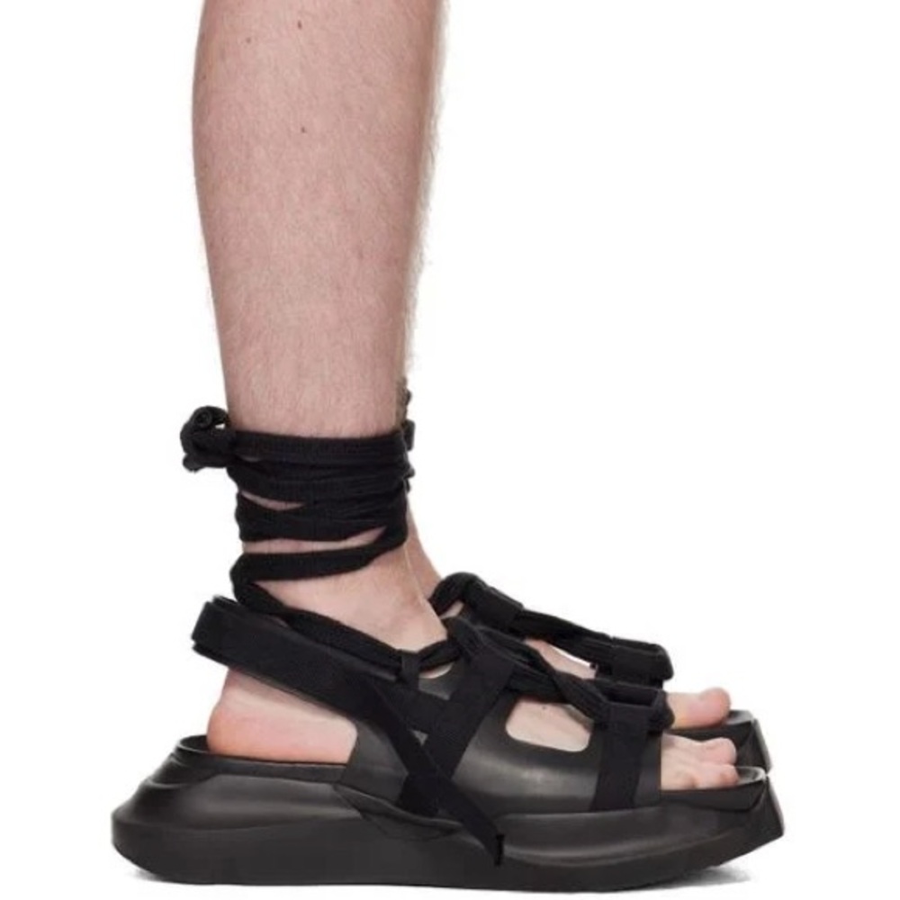 Rick Owens Men’s Black Leather Geth Sandals size IT 39